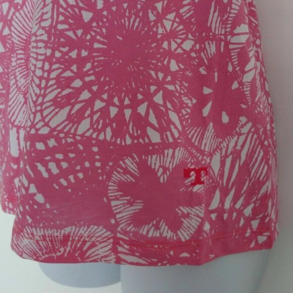 NWT TORY BURCH Pima Cotton Waterlily Pink Dreamcatcher Printed T Shirt Top XXS - Picture 5 of 6